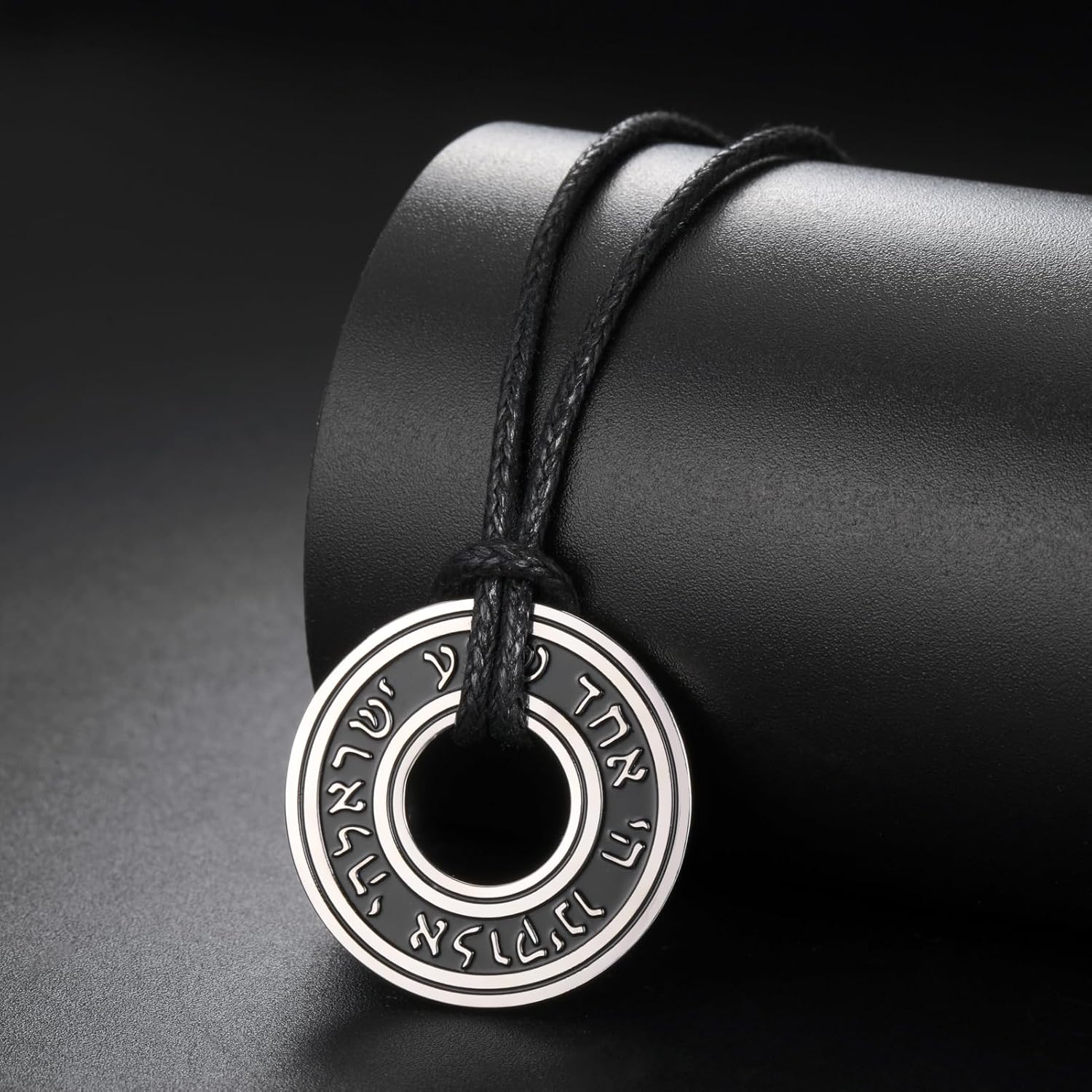 Amaxer Shema Yisrael Adjustable Necklace for Unisex Stainless Steel Hebrew Pendant Kabbalah Blessing Jewish Religious Rope Chain Jewelry - Image 4