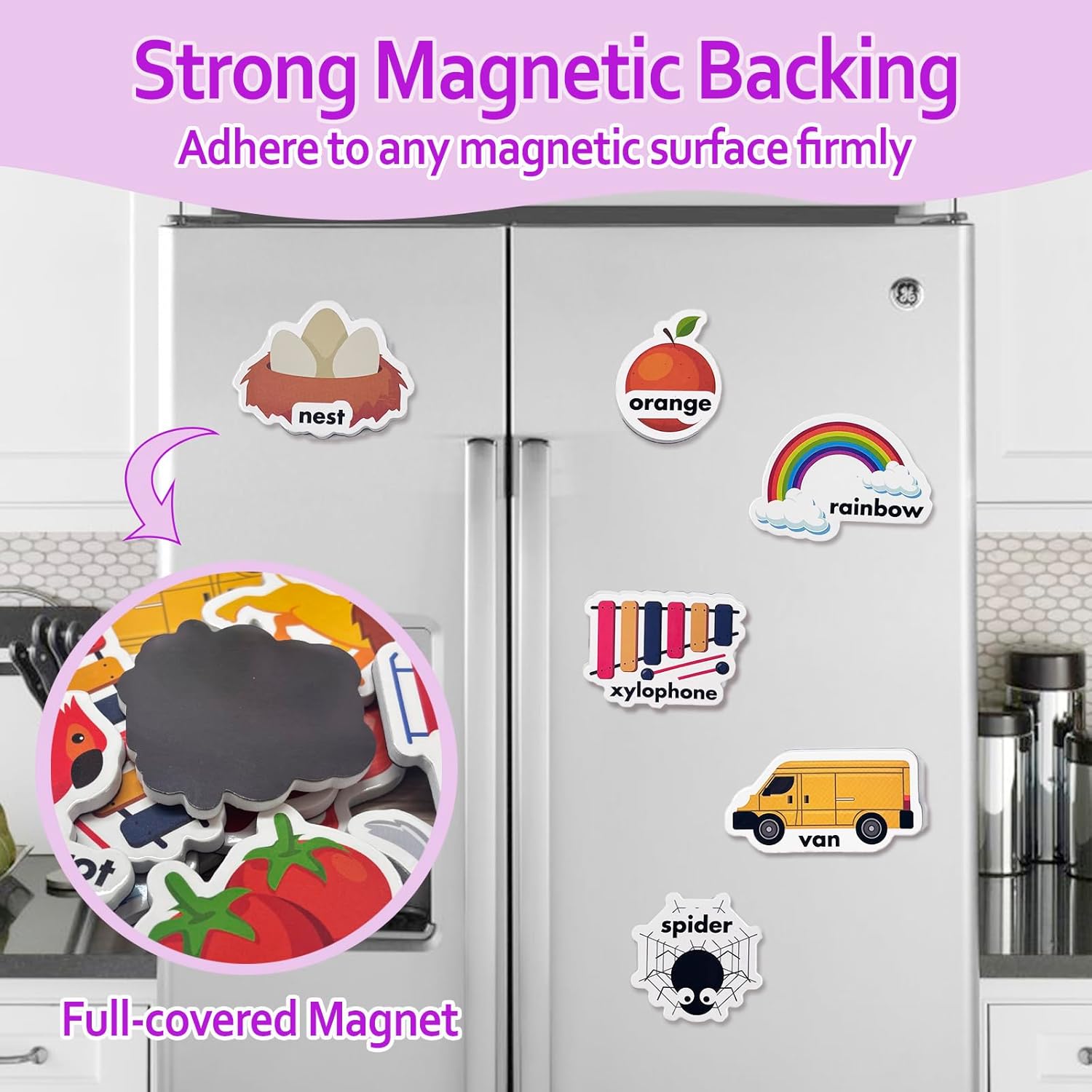 26 Figures ABC Alphabet Fridge Magnets for Kids, Foam Magnetic Objects for Toddler, Preschool Learning & Early Education