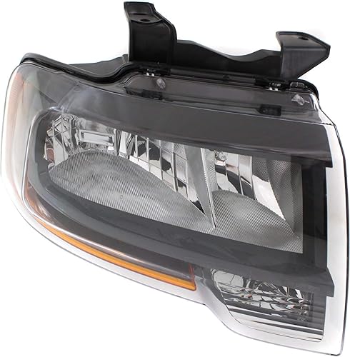 Miniatura 5 de Garage-Pro Juego de 2 faros delanteros compatibles con Ford Expedition 2015-2017, lente transparente, negro, halógeno interior con bombillas para el