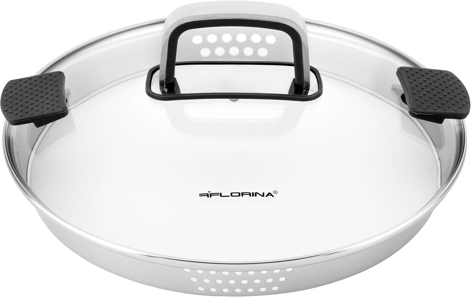 FLORINA Smart Cooking Pot Set, 8-Piece Pot Set Made of High-Quality Stainless Steel, Cooking Pots with Multifunctional Lid and Measuring Cup, Silicone-Covered Handles, Ideal for Induction Hobs, Gas