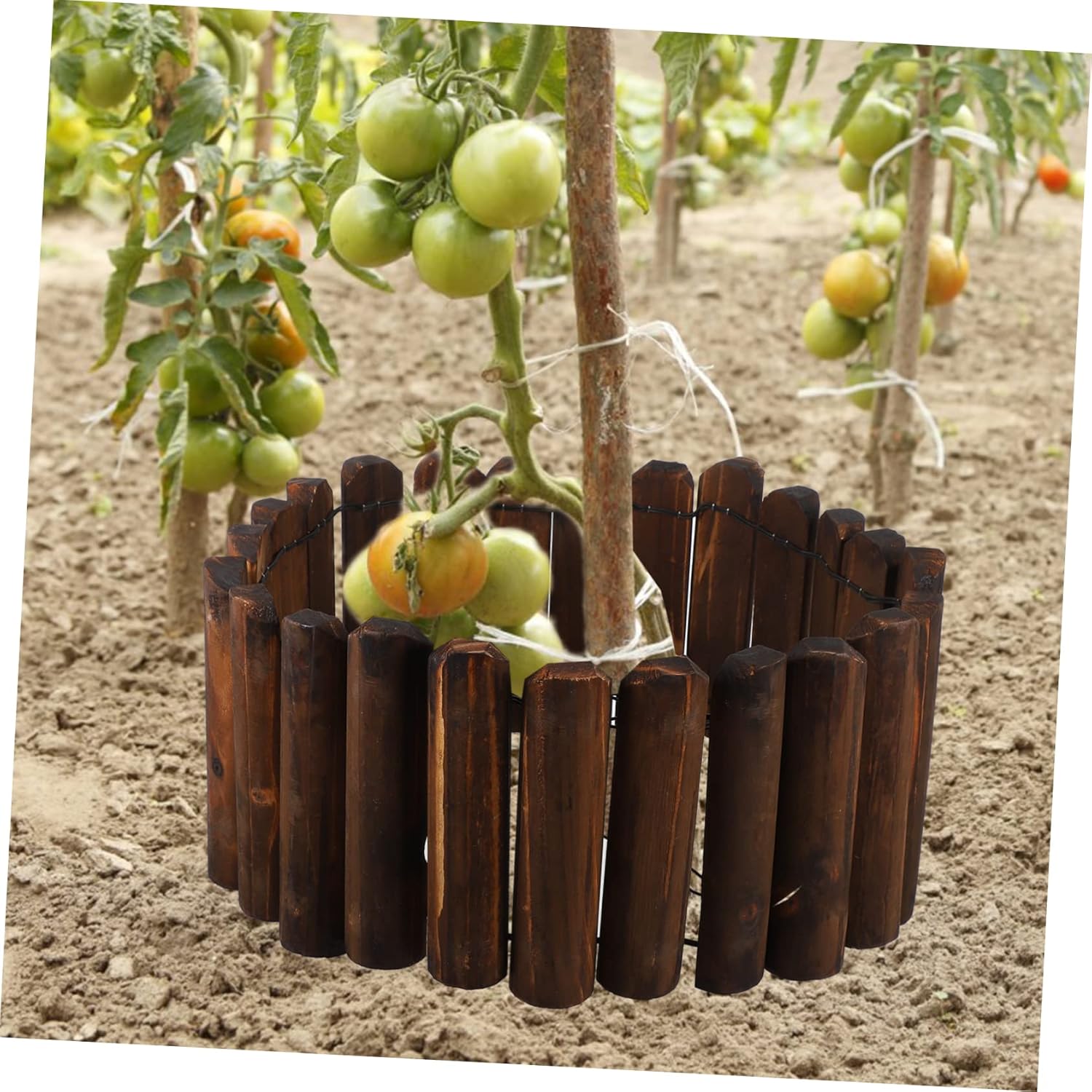 Natural Solid Wood Fence Decorative Garden Gate Landscape Edging Garden Fence