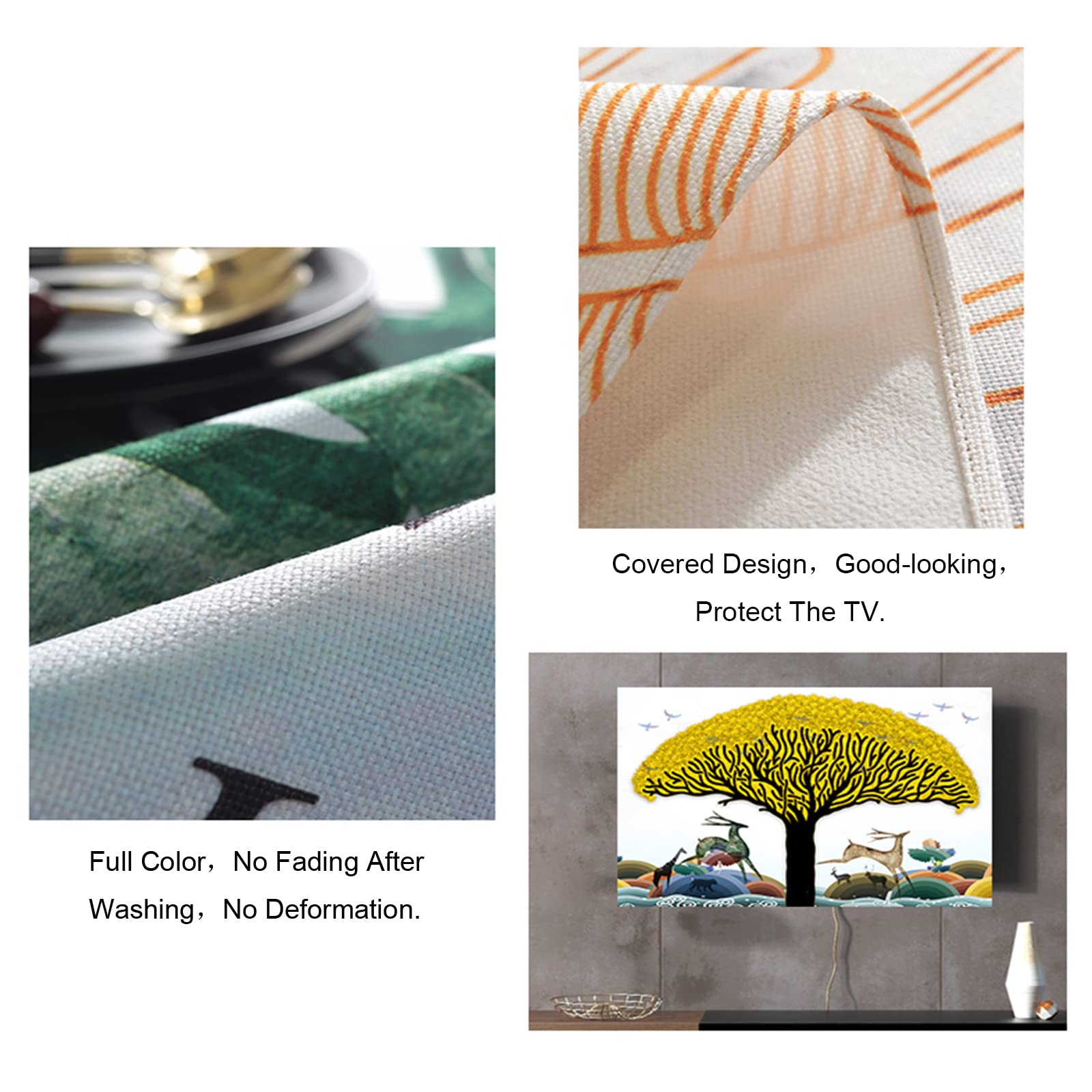 Amazon | 多規格の現代の布芸テレビカバー,液晶テレビカバー22