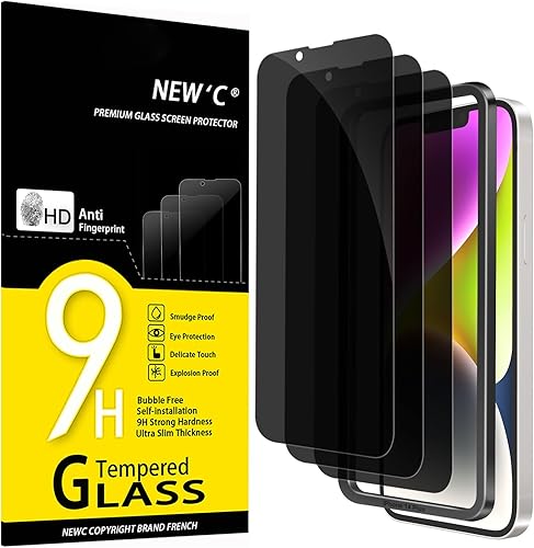 Miniatura 35 de NEW'C Paquete de 3 protectores de pantalla de privacidad para iPhone Air/iPhone 17 Air (6.5 pulgadas), película de vidrio templado antiespía