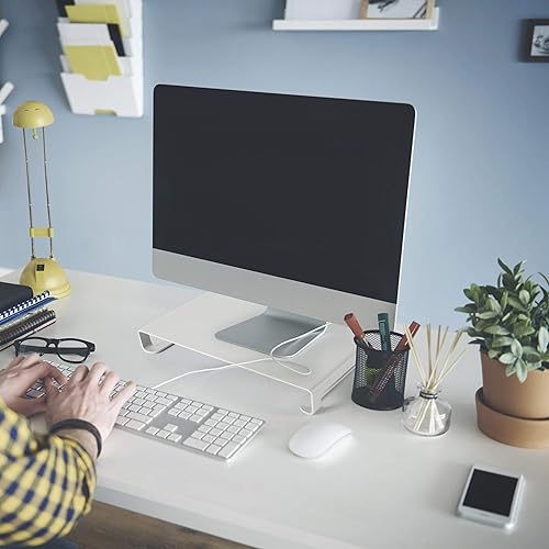 Miniatura 2 de M&T Displays Soporte universal para monitor de 31 libras, capacidad de transporte segura, organizador de estante de metal de aluminio para