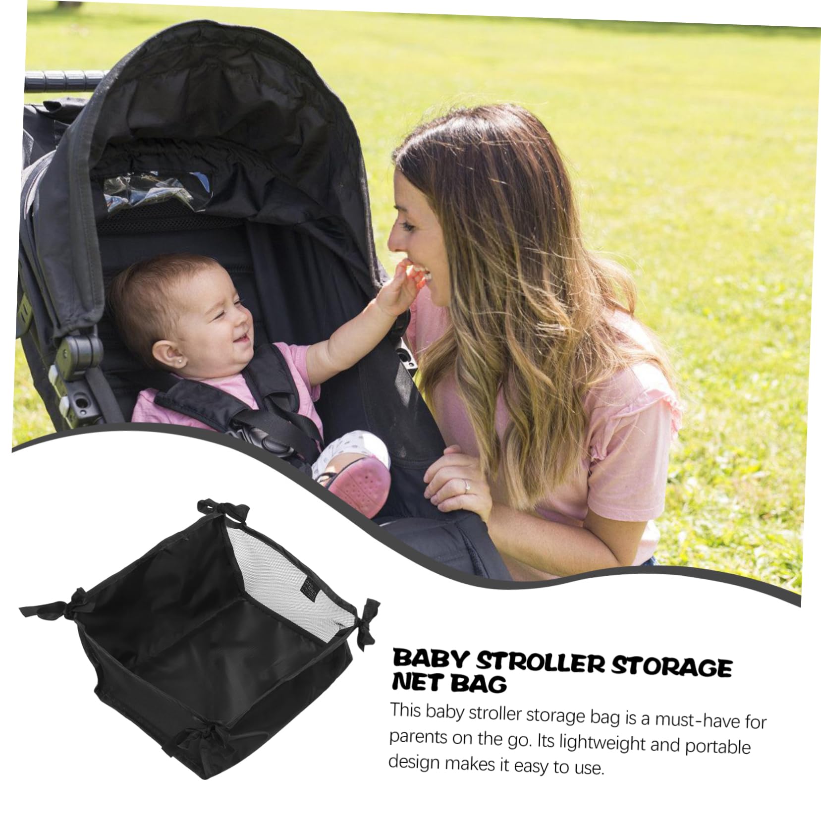 HANABASS 5 Piezas Bolsa Organizadora para Carrito de Resistente Oxford Fácil Instalación Cesta Inferior Flexible para y Accesorios Almacenamiento Seguro y Práctico para Cochecitos Pequeños