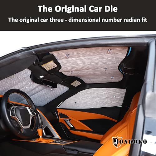 Miniatura 4 de Parasol superior para automóvil Chevrolet Corvette C7 2014-2019 que proporciona protección solar UV, bloqueador UV, accesorios de protección solar