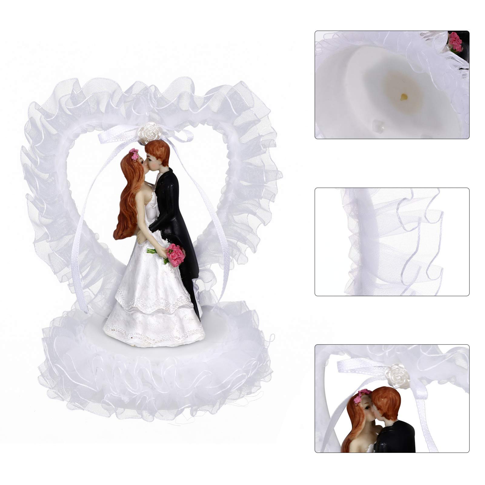 Abaodam 3stücke Hochzeitsfigur Braut Und Bräutigam Deko Herzform Kuchenaufsatz Für Hochzeitsfeier Romantische Tortenverzierung Langlebigem Resin Und Vielseitig Einsetzbar Als