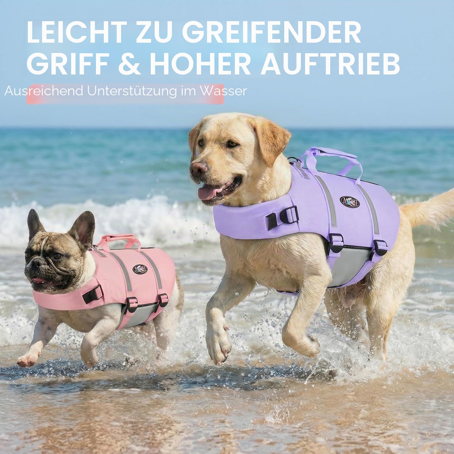AOFITEE Schwimmweste Hund XS, Verstellbar Hundeschwimmweste Rettungsweste Hund Mit Griff, Reißfest Reflektierende Hunde Schwimmweste Hohe Flotation Dog Life Jacket für Kleine Hunde
