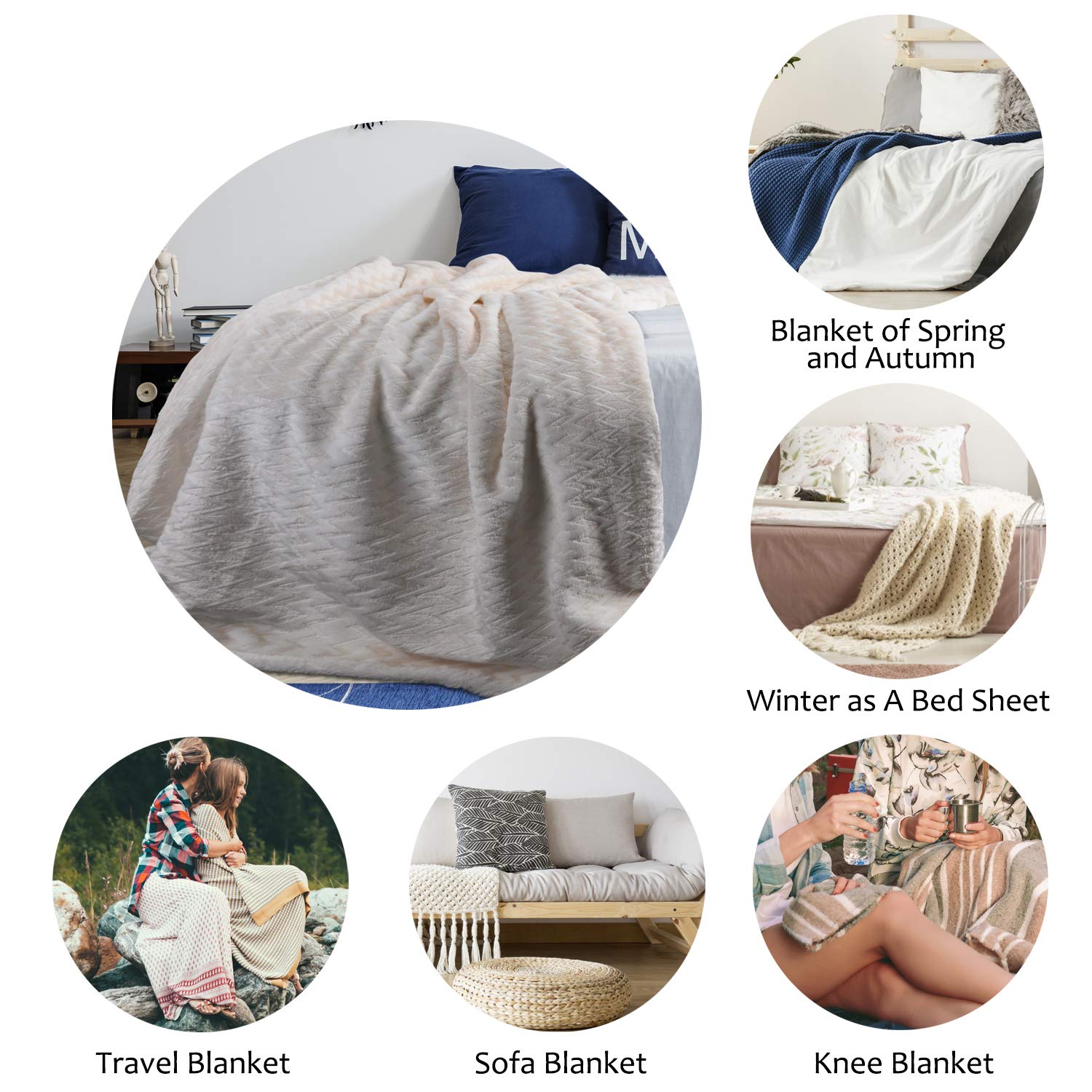 Catalonia Sherpa-Decke – Superweiche Fleece-Plüschdecke, 152x203 Cm, Kuschelig Warm, Beidseitig Nutzbar