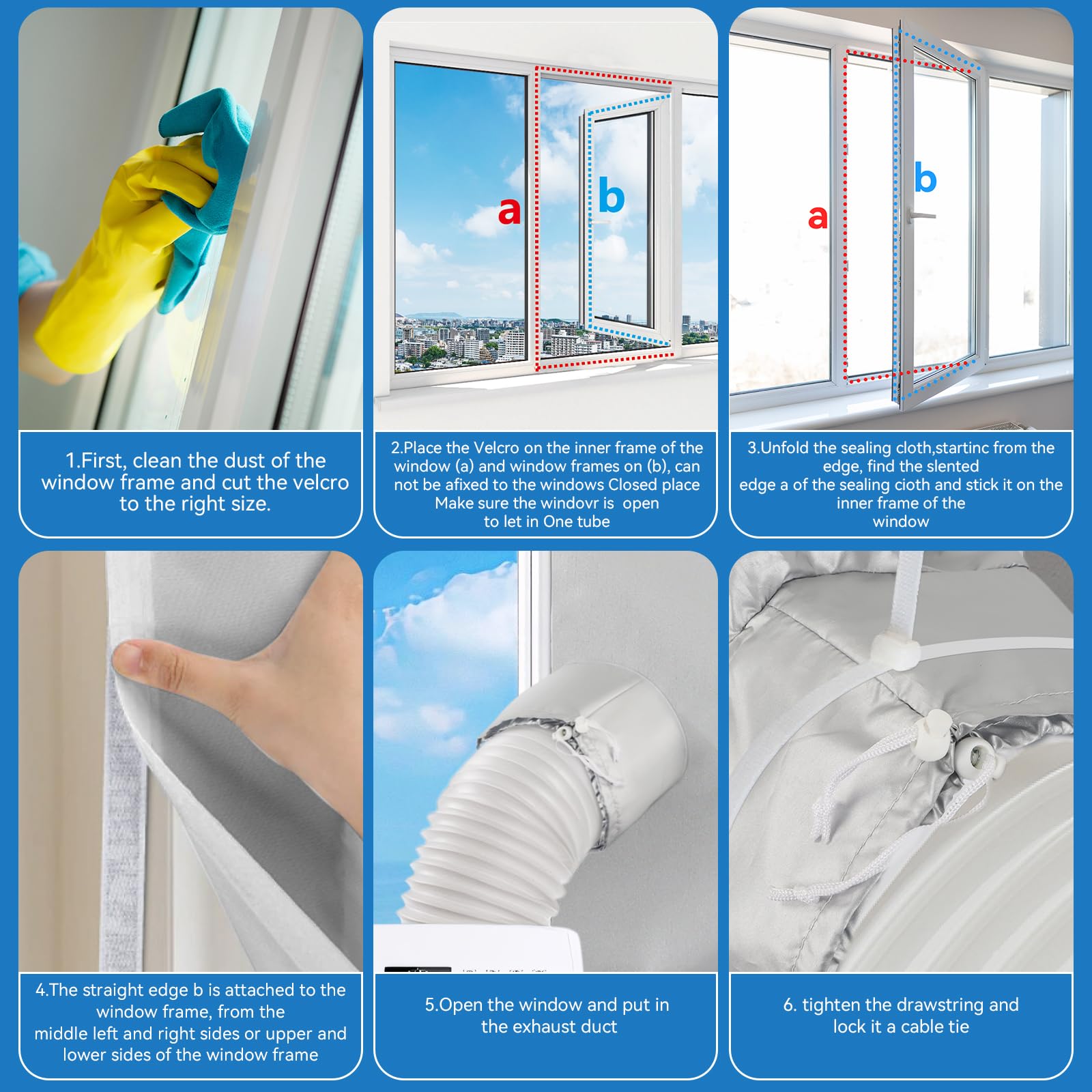 Joint de Fenêtre pour Climatiseurs Mobile, Calfeutrage pour Fenêtres pour Climatiseur Mobile, Kit Calfeutrage Climatiseur, 500CM, Compatible avec les Joints de Fenêtre des Flimatiseurs