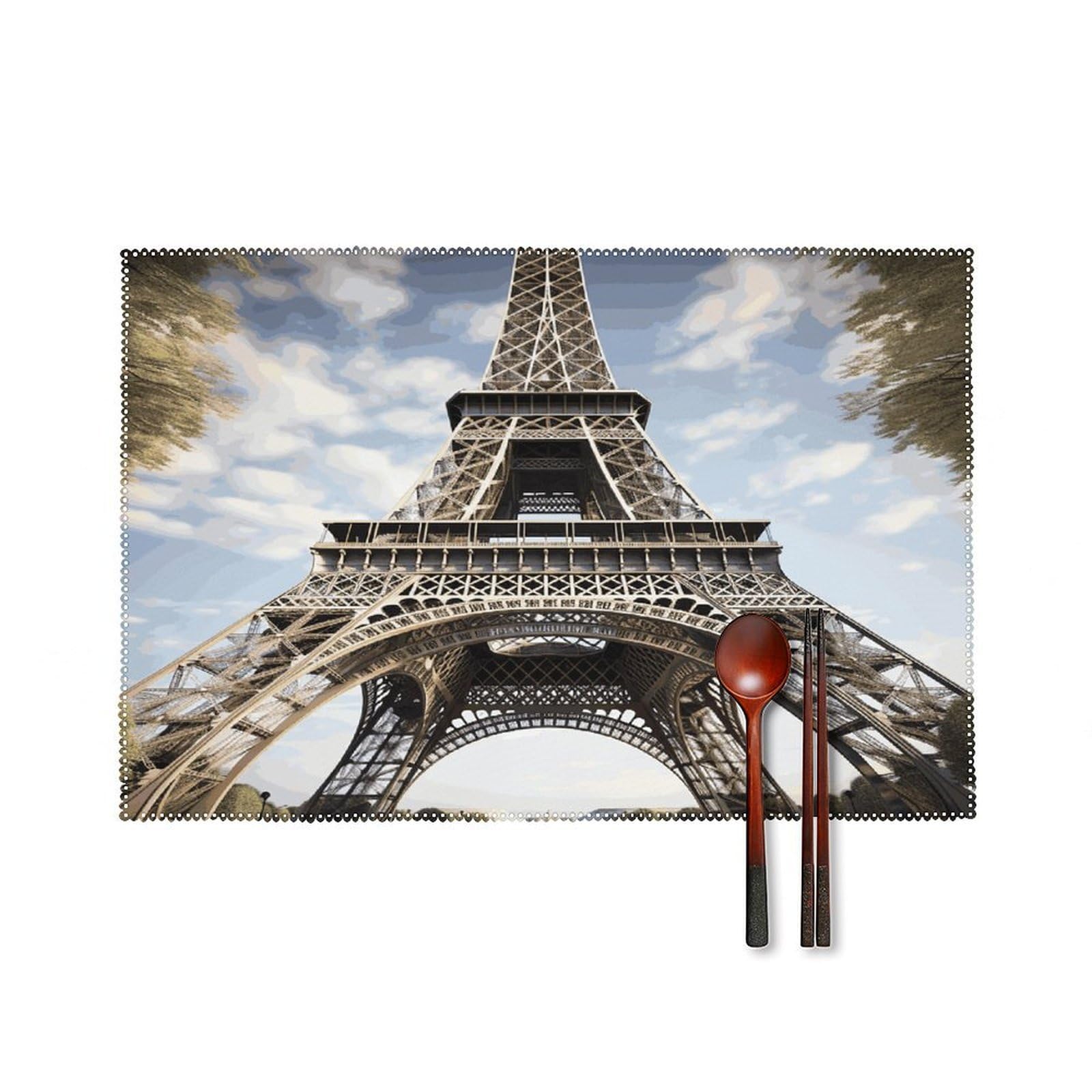 Fodpand Style Eiffel Tower French Paris Monument Placemats Set Of 4 Place Mats Table Mats