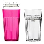 Reflo Smart Cup Bundle (Red & Clear 2-Pack) Baby-Led Weaning Cup for Toddlers, Montessori Transition Training, Slow-Spill 360 Rim Flow-Control, BPA-Free, Made in USA, E-Guide via QR Code