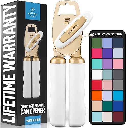 Miniatura 21 de Zulay Kitchen Abrelatas manual de acero inoxidable resistente con abridor de botellas, abrelatas manual a prueba de óxido con perilla giratoria