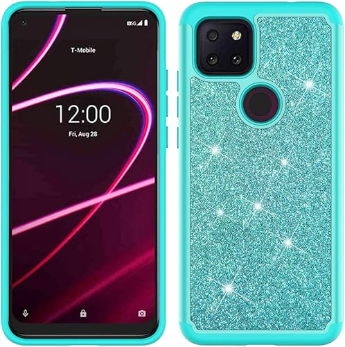 Miniatura 2 de JACKPOT WIRELESS Funda protectora para T-Mobile Revvl 5G con protector de pantalla y protector de pantalla, funda rígida de goma de diamante