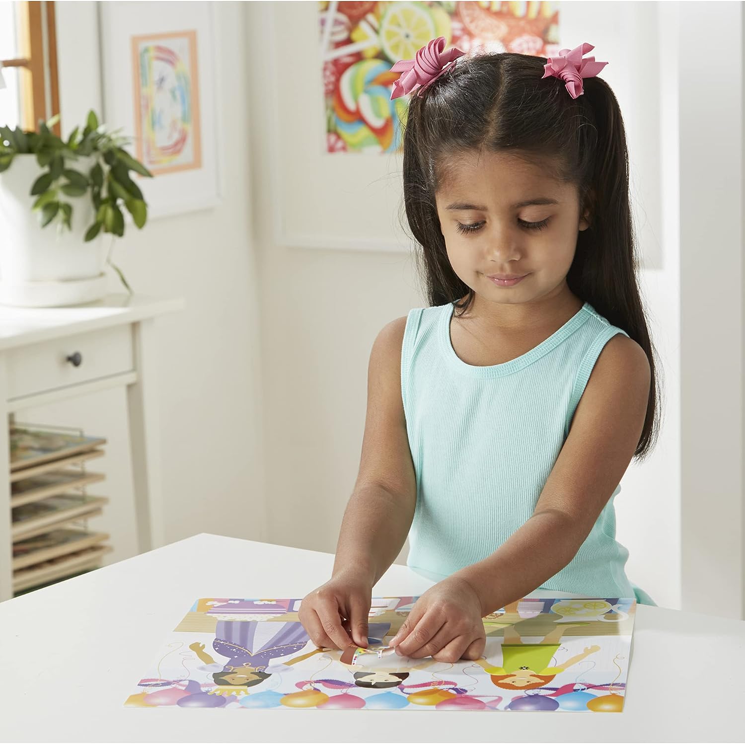 Melissa & Doug 3 Reusable Sticker Books - Dress-Up, Fairies and Play House, Multi-coloured, Extra Large - Image 3