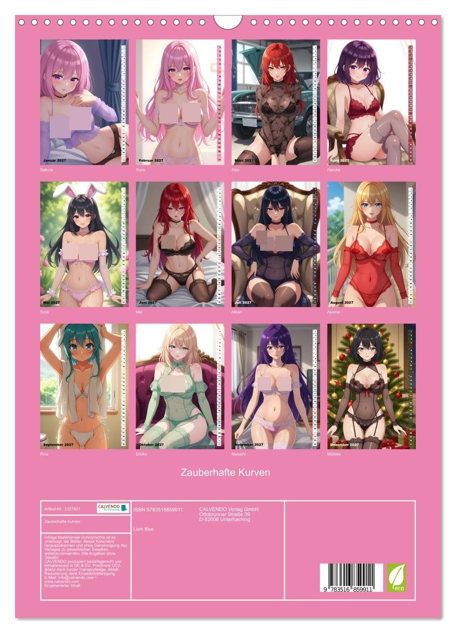 Calendar 2027 · Enchanting curves