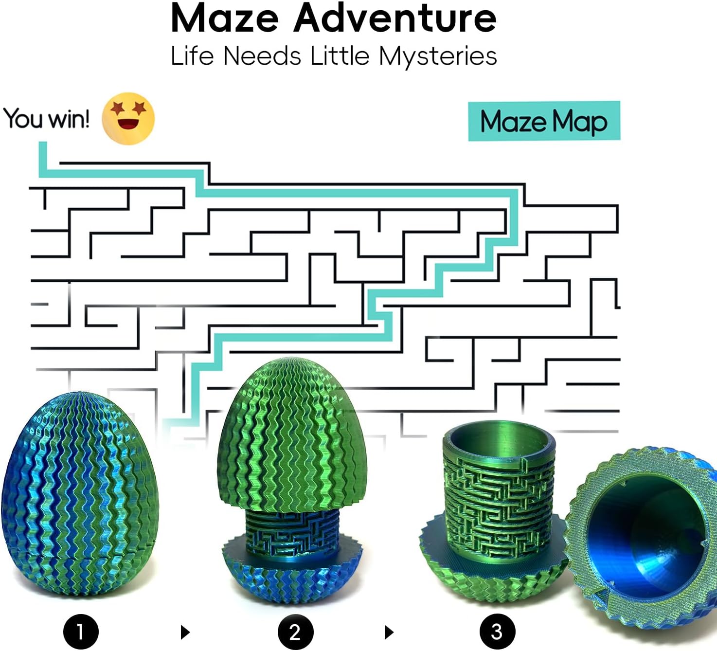 2026 Mystery Egg Maze Puzzle Box: 4 Unique Mazes Money Holder with Hidden Compartment, Brain Teaser Game for Cash & Gifts, Reusable Surprise Container for Easter Birthday Christmas Party