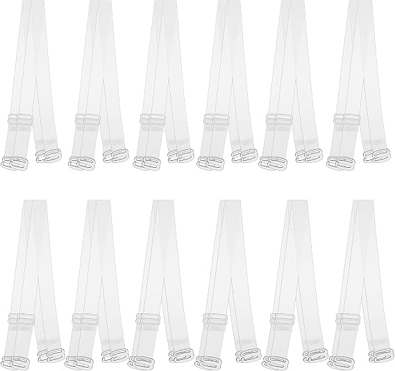 12 Pairs Invisible Clear Bra Straps Replacement Bra Straps NonSlip