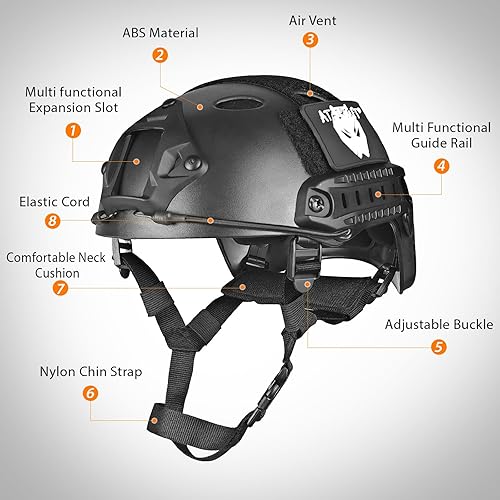 Miniatura 6 de ATAIRSOFT Casco táctico rápido para paintball y airsoft tipo PJ