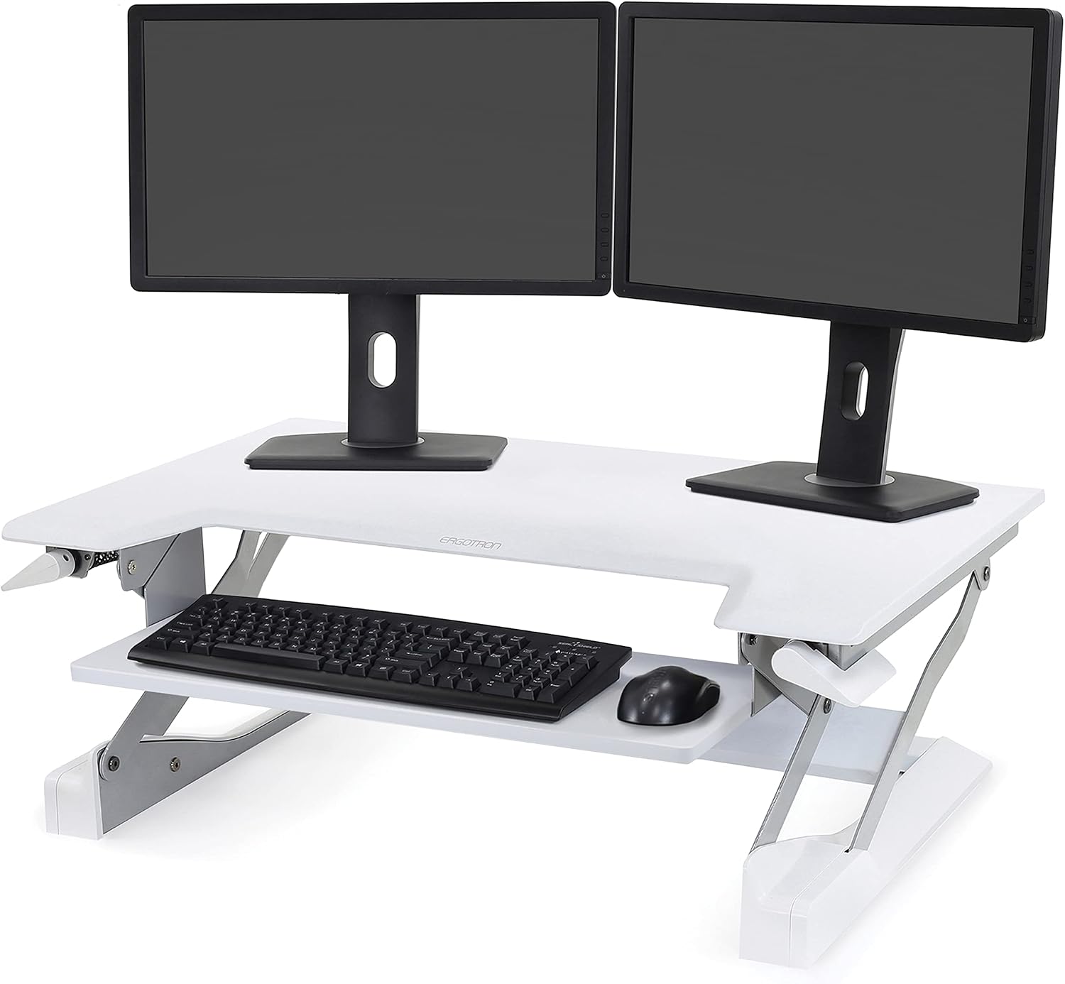 Ergotron – WorkFit-T Standing Desk Converter, Dual Monitor Sit Stand Desk Riser for Tabletops – 35 Inch Width, White