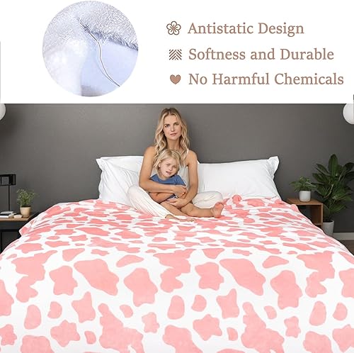 Vista 183 de Hozy - Cobija de forro polar para cama de 330GSM, suave, tela cepillada, muy cálida, para el sofá Gris ceniza