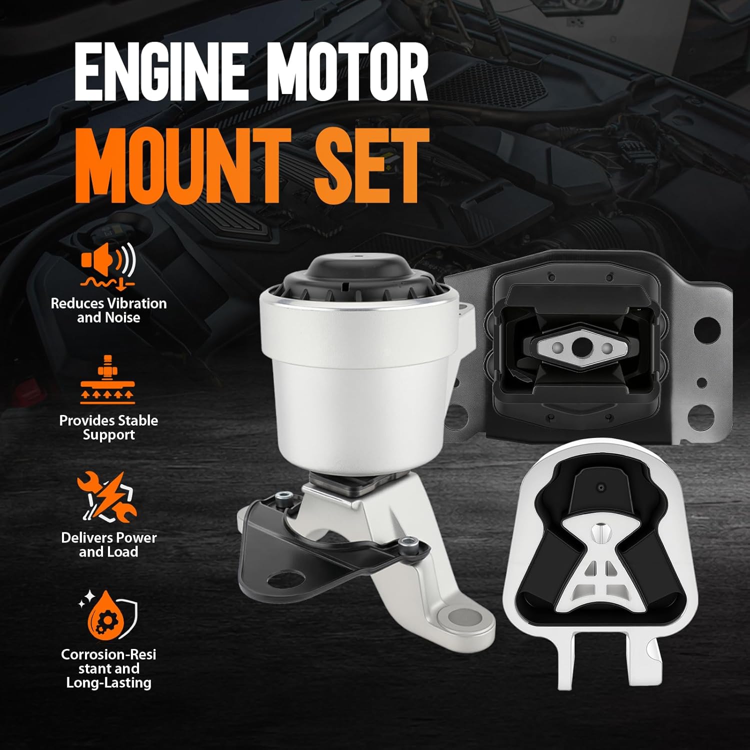 AUTOKAY Motor Mount Set of 3 A5767 A5603 A5606 for Ford Fusion 13-18 2.0L Engine at Auto Transmission