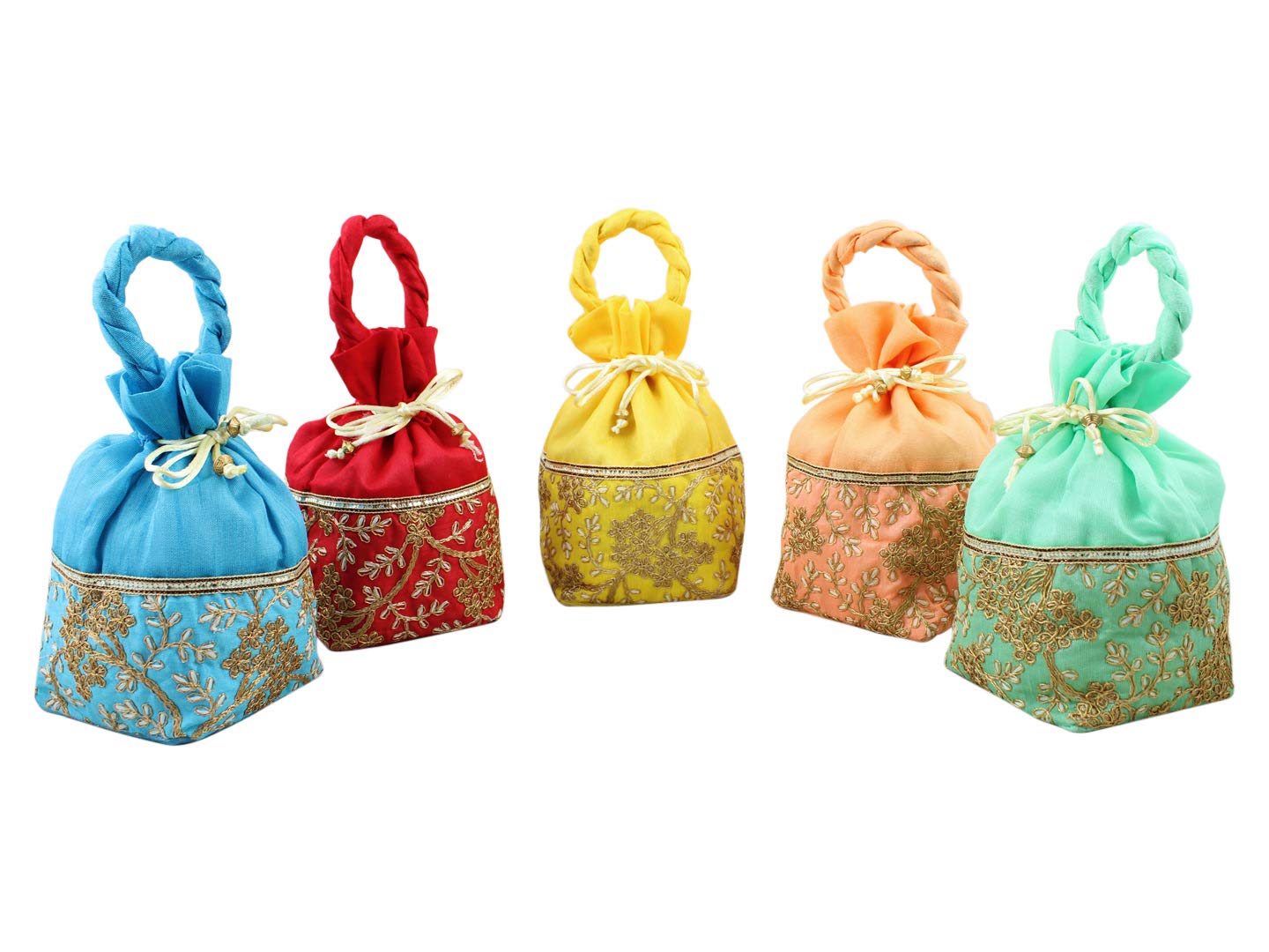 GoldGiftIdeas Glorious Ethnic Vintage Potli Bags for Women, Return Gifts for Housewarming, Traditional Party Favor Gift Bags, Potli Pouches for Baby Shower (Set of 5) (B084WQMYNL) Amazon Price History, Amazon Price Tracker