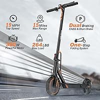 Vista 2 de VOLPAM Adult Electric Scooter, 350W/500W/800W Powerful Motor, 8.5"/10"/11'' Solid Tires, 19/21/31Mph, 32/28/23/21/18/16Miles Max Range, Dual Braking