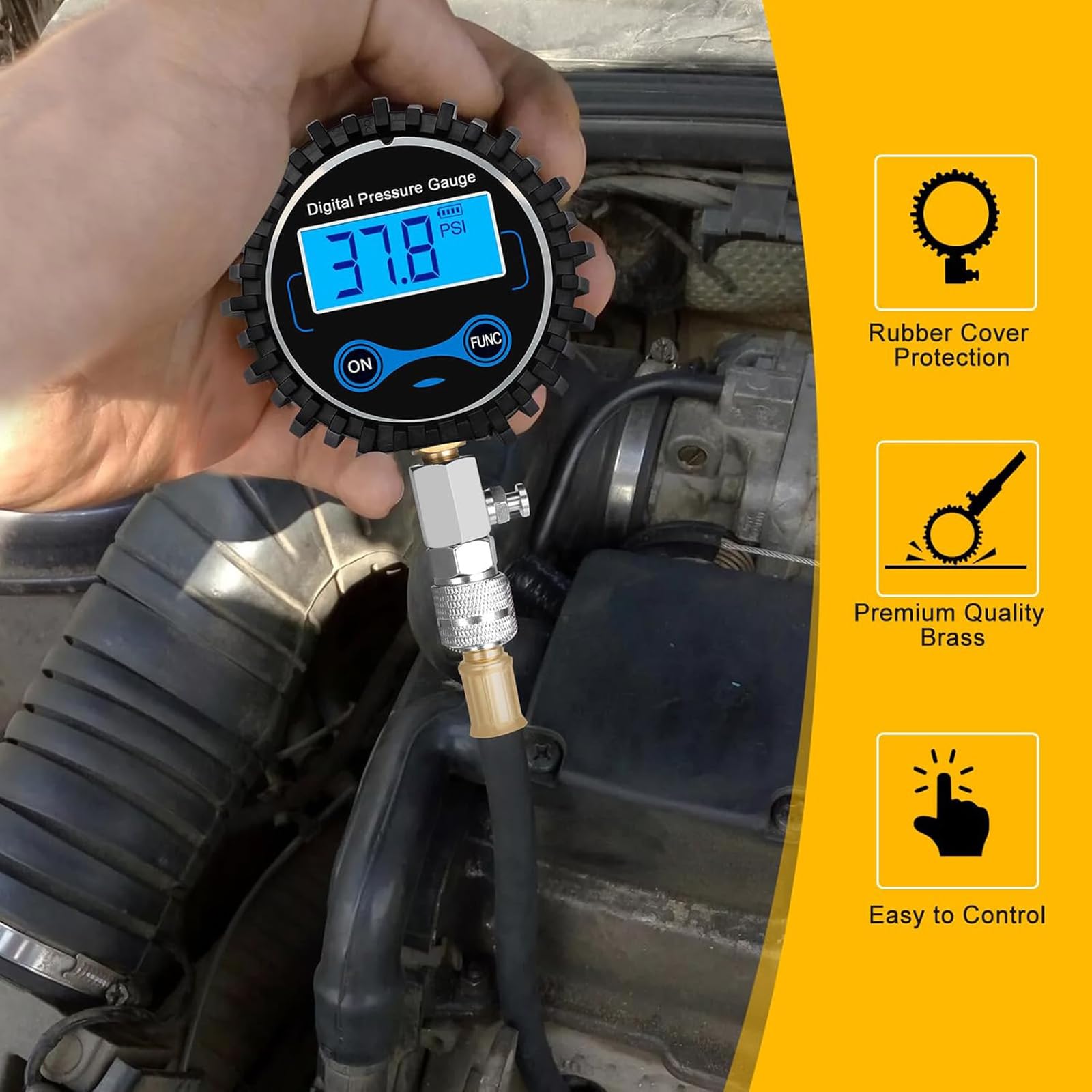 Set di test di compressione del motore digitale con connettori rapidi, adatto per auto, camion, barche, moto, strumento diagnostico per auto