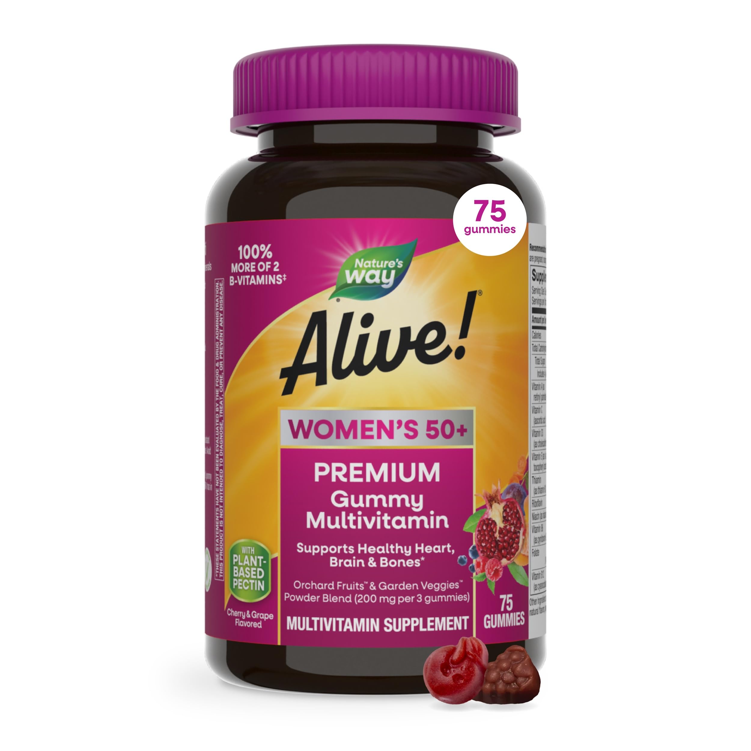 Nature's Way Alive! Premium Women's 50+ Gummy Multivitamin, 75 ct 75 Count (Pack of 1)