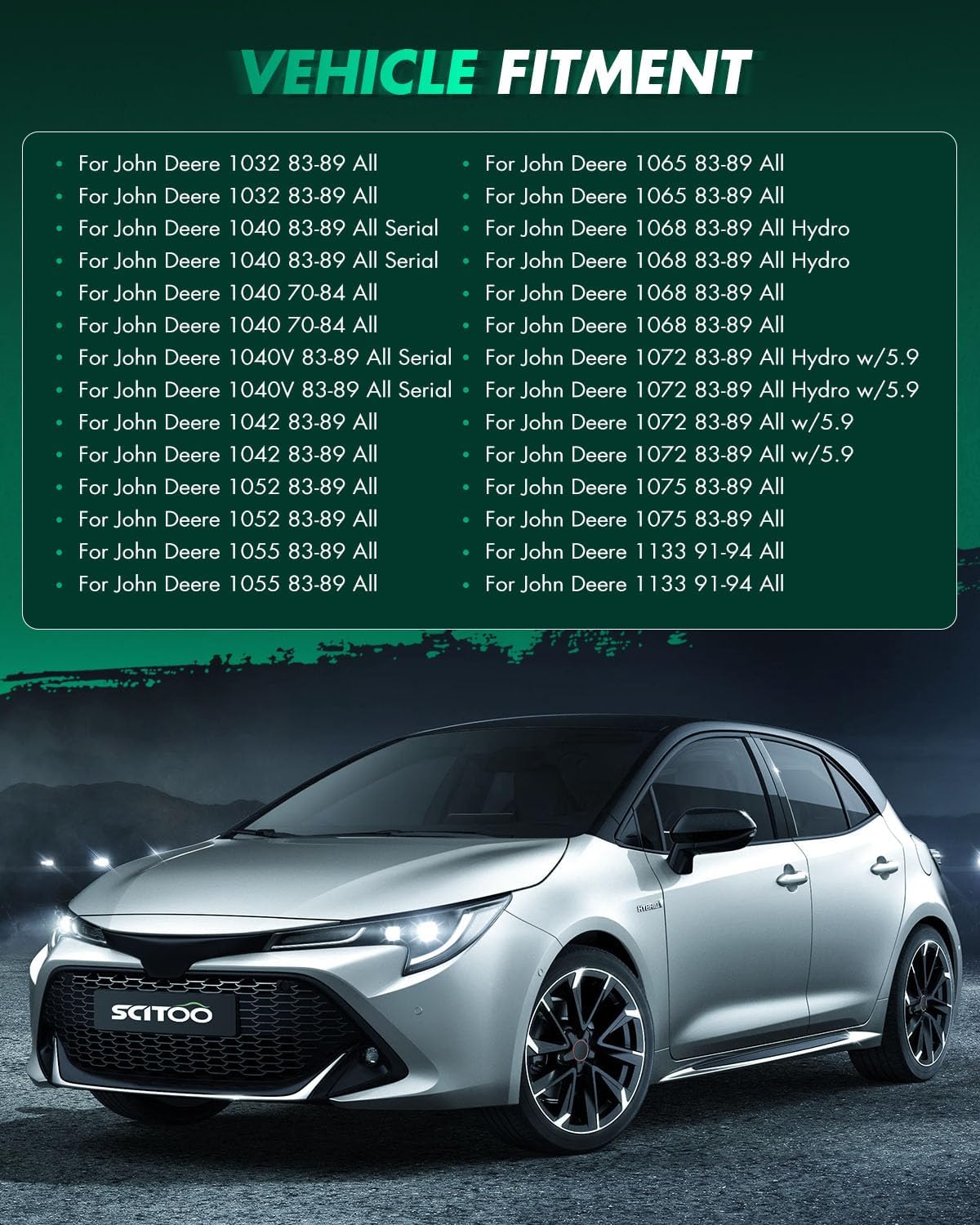 SCITOO Starter for 17095 Starter Motor Fits for John Deere 1040V 83-89 All Serial,for John Deere 1144 90-91 All,for John Deere 1750V 87-89 All,for John Deere 1850 87-89 All