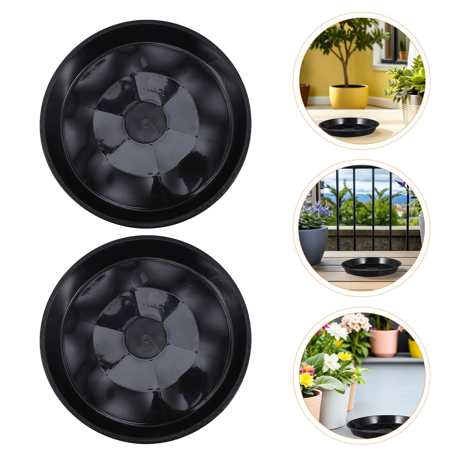 UPKOCH 30 Bandejas para Macetas Redondas de Plástico Negro 23 CM Platos para Plantas Recogedor de Agua Ideales para Jardinería Interior y Exterior Protección de Suelos y Mesas