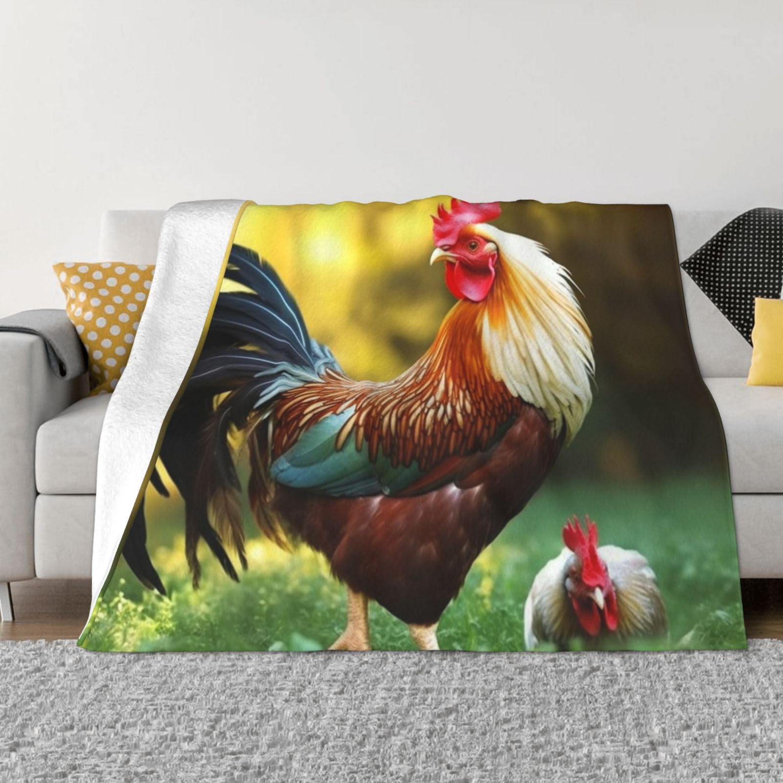 Couverture polaire coq anti-froid en flanelle légère et chaude pour lit