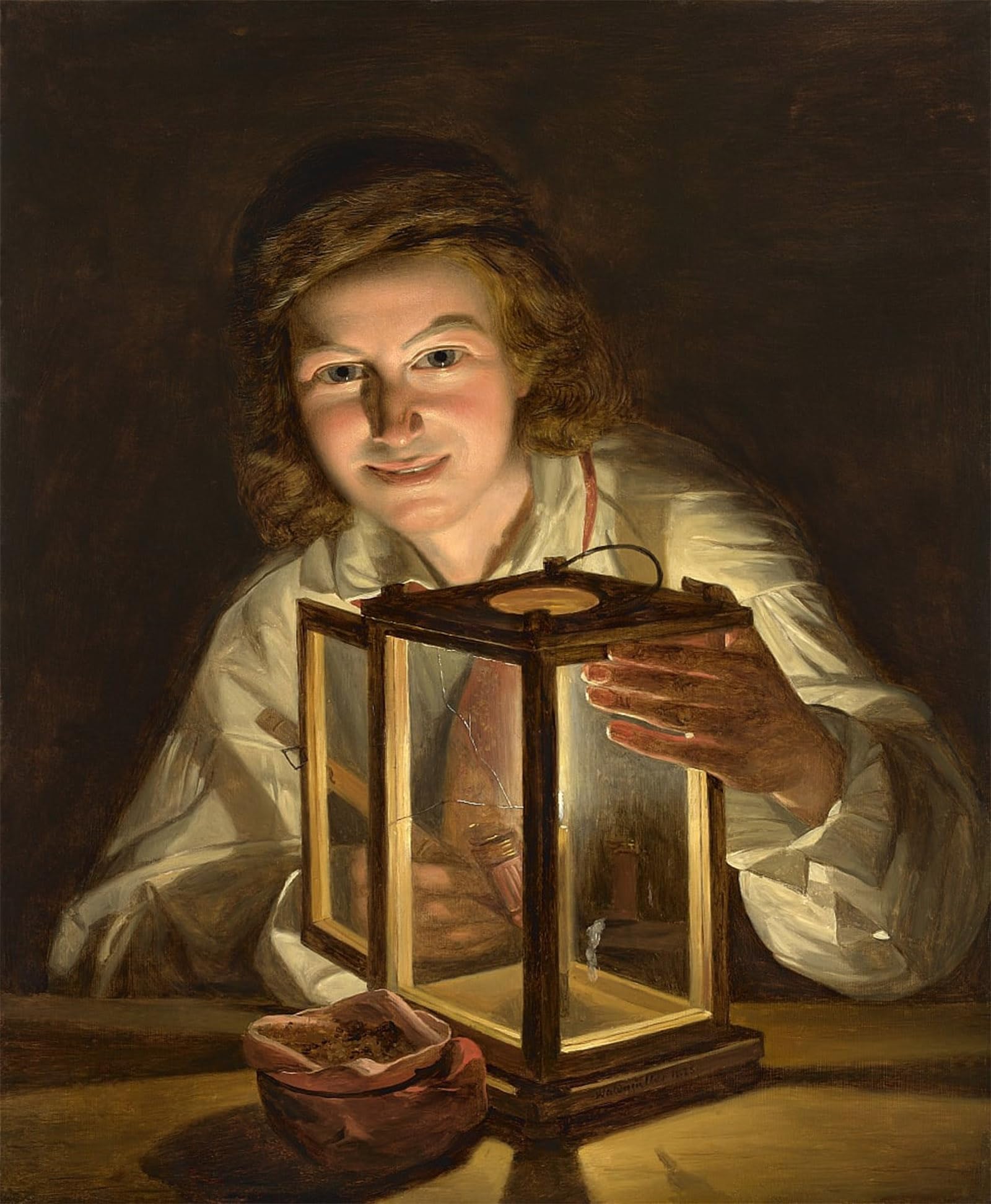 Artxlxxbn Boys No Frame Famous Print Painting Colorful Art Print With A Stall Lantern By Ferdinand Georg Waldmuller Canvas Art Decorations For Home Decor 60X90cm