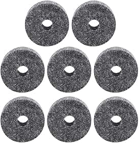 Generic 8 peças de almofadas de feltro de prato de tambor amortecedores de feltros pretos peças de reposição para acessórios de bateria com feltro durável de absorção de água