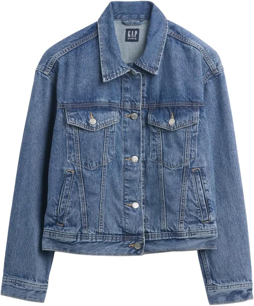 GAP womens Icon Relaxed Fit Denim Jacket
