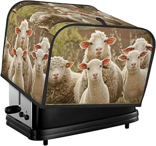 Sheep And Lambs Pattern 4 Slice Toaster Dust Cover, Waterproof Toaster Oven Dust Cover