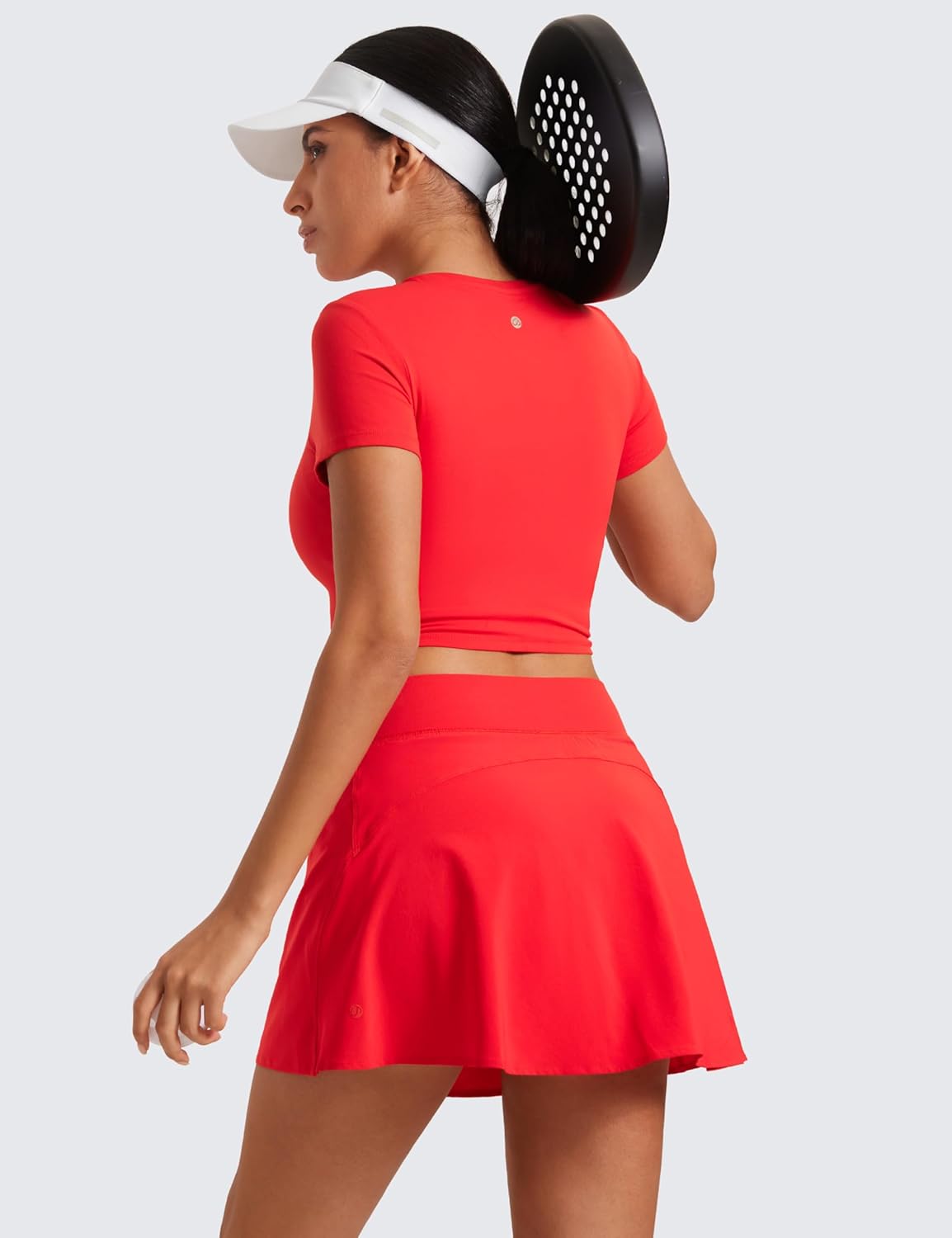 CRZ YOGA High Waisted Flowy Tennis Skirts for Women - Mini Lined Pickleball Casual A Line Skorts with Pockets