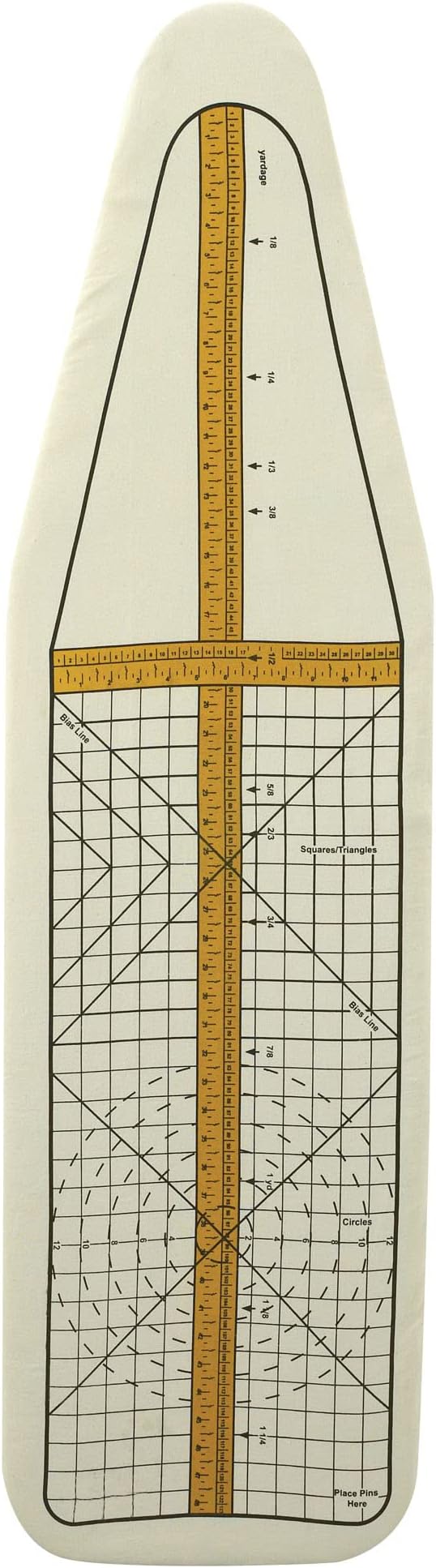 Household Essentials Deluxe Ironing Board Replacement Pad and Cover, Sewing Guide Pattern, Cream