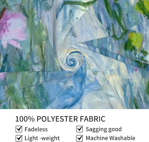 Miniatura 4 de BoeshiBa Tapiz de pared de poliéster de 60 x 40 pulgadas, Claude Monet, pintura al óleo de nenúfares al óleo, decoración del hogar, sala de estar,