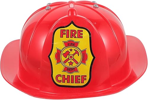 EXCEART Sombrero de bombero de plástico, casco de jefe de bomberos, casco de bombero para niños, accesorio de disfraz, sombrero novedoso
