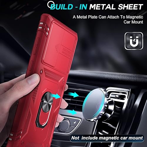 Miniatura 4 de LeYi Funda de metal compatible con Samsung S22 Ultra con funda deslizante para cámara para mujeres, hombres y adolescentes, grado militar funda
