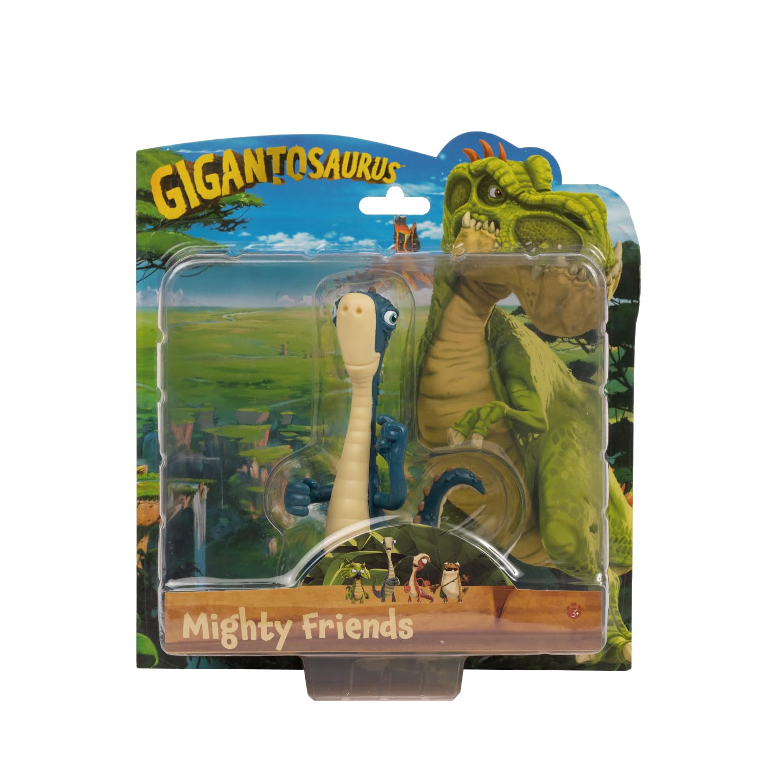 Gigantosaurus Dino Friends 4-Pack Action Figures - Articulated Arms & Tails, 3-3.5" Tall, Disney Jr Show Toys