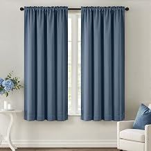 MIULEE Stone Blue Blackout Curtains for Bedroom Living Room 63 Inches Long 2 Panels, Thermal Insulated Room Darkening Drapes Rod Pocket Noise Reduction Light Blocking Window Treatments 40x63 Inch