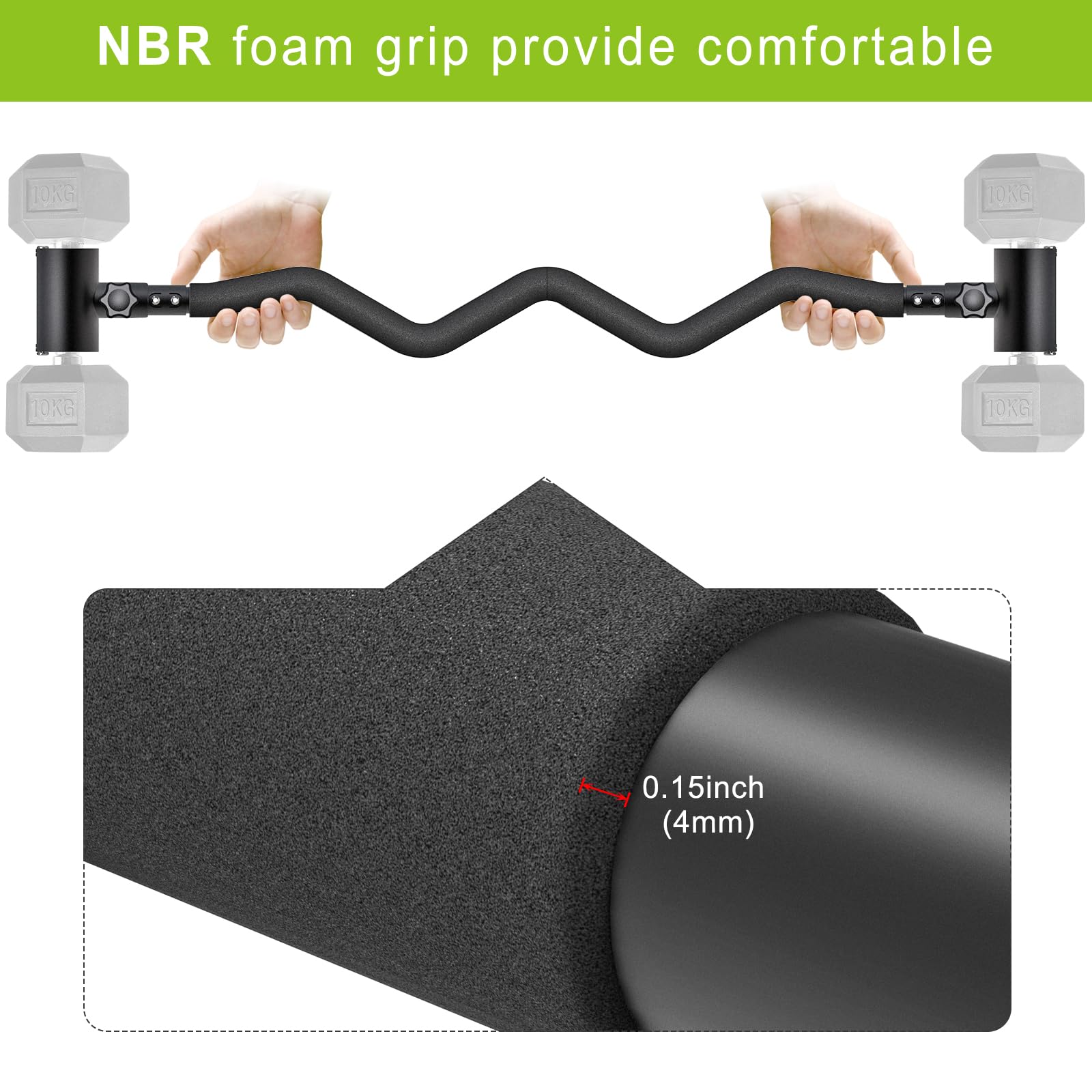 Kipika Convertisseur d'haltères réglable en haltère – Adaptateur de barre de curling EZ – Équipement d'haltérophilie polyvalent pour salle de sport à domicile
