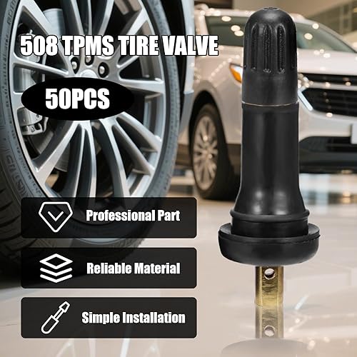 Miniatura 3 de TR413 - Vástagos de válvula de neumático de goma negra TPMS para GM Chevy (paquete de 50)