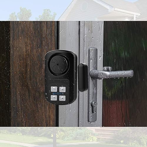 Miniatura 2 de HENDUN Alarma de puerta de piscina inalámbrica para exteriores con control remoto, 140 db de ruido, sensor de alarma de puerta impermeable,
