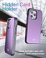 Vista 4 de TORU CX Slim para iPhone 14 Pro Funda Cartera Funda Protectora Resistente a Golpes de Servicio Pesado con Portador de Tarjetas Oculto y Ranura