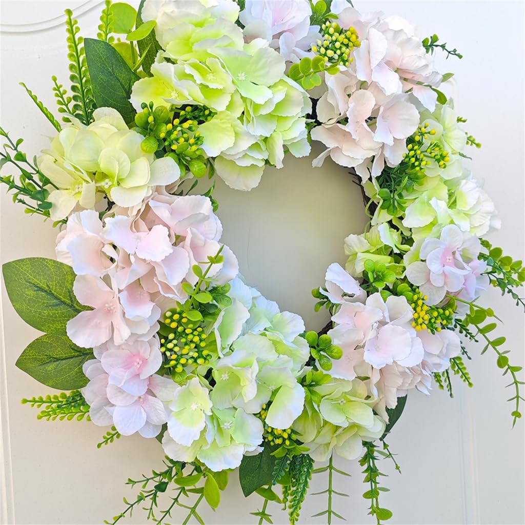 Corona de flores artificiales para puerta delantera, para temporada, boda, decoración del hogar
