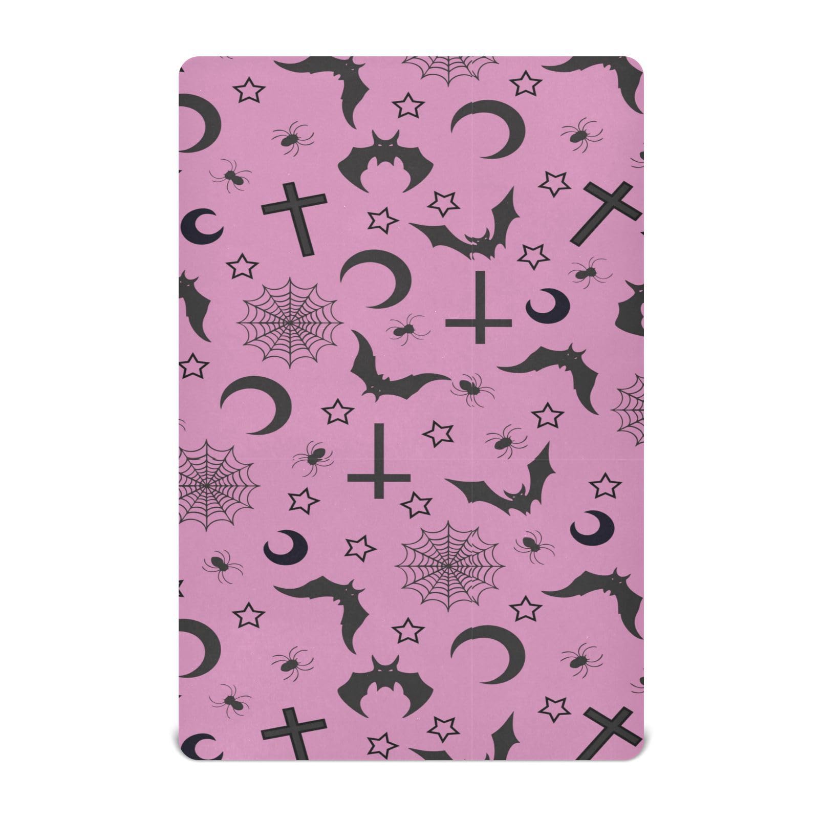 Baby Crib Sheet Goth Bats Stars Crib Mattress for Boys and Girls Playard Sheet Soft Breathable Fitted Baby Mattress Cover 52x28in